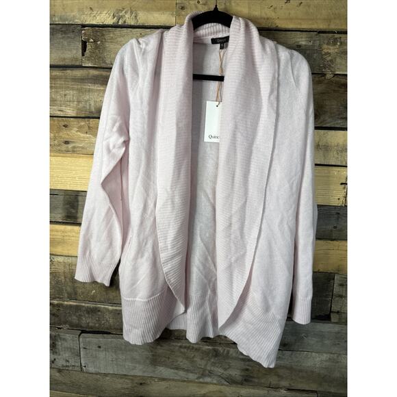 Quince Cashmere Cardigan, Pink, XL - Picture 1 of 6